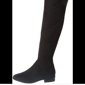 Aldo Elinna Suede OTK Stretch Boots, Black, Sz 6.5